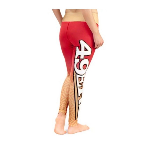 San Francisco 49ers Football Women's Size Medium NFL Scarlet Gradient Leggings - Picture 3 of 9